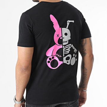  Sale Môme Paris - Tee Shirt Skeleton Noir Rose Réfléchissant