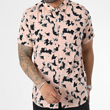 Frilivin - Camisa de manga corta rosa negra