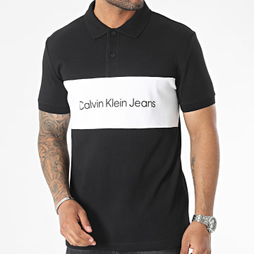  Calvin Klein - Polo Manches Courtes 3815 Noir Blanc