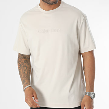  Calvin Klein - Tee Shirt Comfort Debossed Logo 9900 Beige