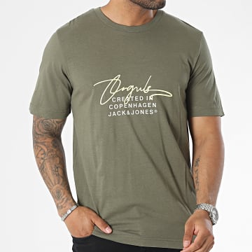  Jack And Jones - Tee Shirt Splash Branding Vert Kaki