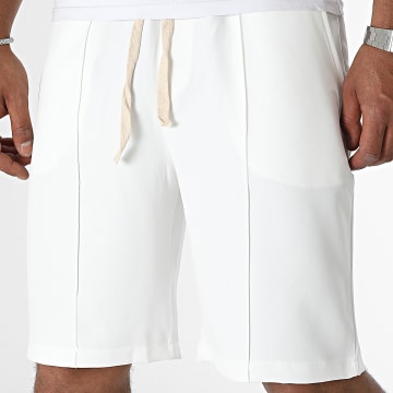 Aarhon - Pantalones cortos de jogging blancos