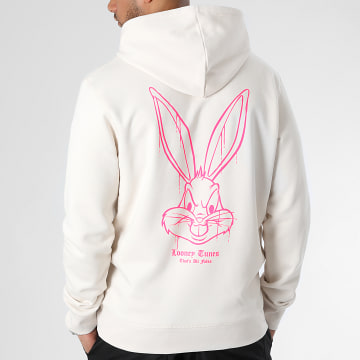  Looney Tunes - Sweat Capuche Angry Bugs Bunny Beige Rose Fluo