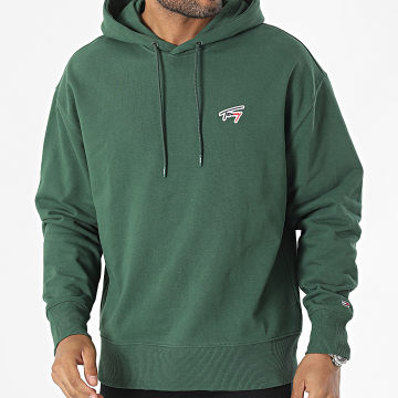 Tommy Jeans - Sudadera con capucha Relax Signature 6797 Verde