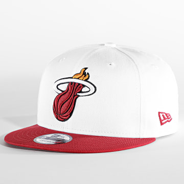 New Era - Casquette Snapback 9Fifty Crown Miami Heat Team Blanc Rouge