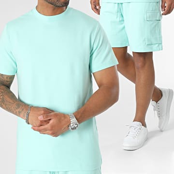  Black Industry - Ensemble Tee Shirt Et Short Jogging Bleu Clair