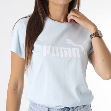 Puma - Tee Shirt Femme Essential Logo 586775 Bleu Clair
