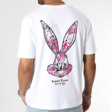 Looney Tunes - Tee Shirt Oversize Large Bugs Bunny Graff Pink White