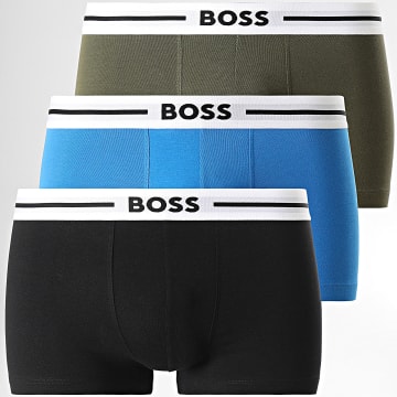 BOSS - Set di 3 boxer 50495472 Nero Verde Blu Khaki