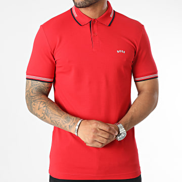 BOSS - Polo Manches Courtes Slim Paul Curved 50469245 Rouge