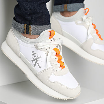 Calvin Klein - Sneakers Retro Runner Laceup Refl 0742 Bianco brillante