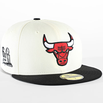 New Era - Casquette Fitted 59Fifty Championships Chicago Bulls Beige Noir