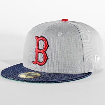  New Era - Casquette Snapback 59Fifty Team Shimmer Boston Red Sox Gris Bleu Marine