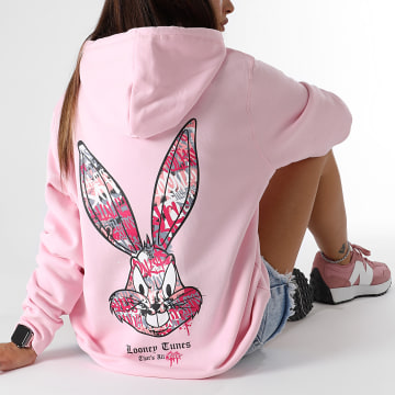 Looney Tunes - Sudadera con capucha Bugs Bunny Graff Pink de mujer