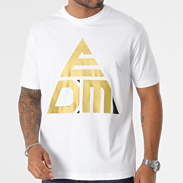 EDM By Malty 2BZ - Camiseta oversize Logo Blanco Oro