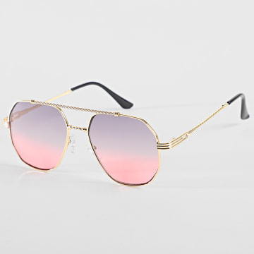 Frilivin - Gafas de sol doradas rosa degradado