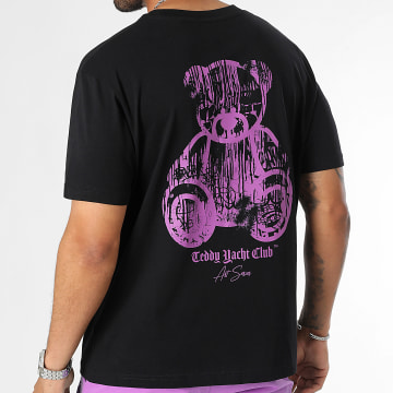 Teddy Yacht Club - Tee Shirt Oversize Large Art Series Dripping Mono Black Violet
