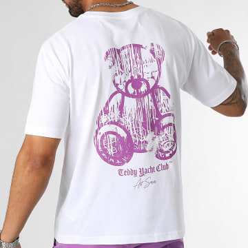 Teddy Yacht Club - Camiseta Oversize Large Art Series Dripping Mono Blanco Violeta