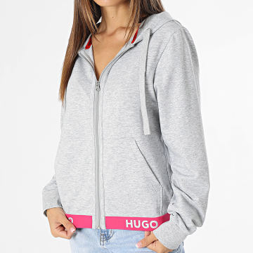 HUGO - Sweat Capuche Zippé Femme Sporty Logo 50490599 Gris Chiné