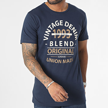  Blend - Tee Shirt 20715749 Bleu Marine