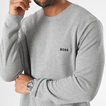  BOSS - Tee Shirt Manches Longues Waffle 50479387 Gris Chiné