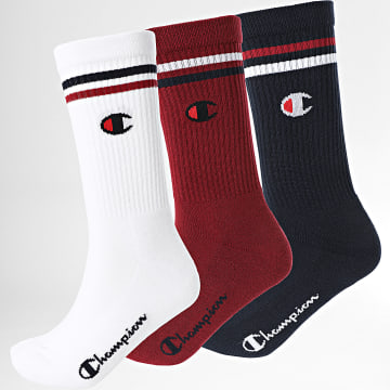 Lot de 4 paires de chaussettes sans tige - Bleu marine/blanc - ENFANT