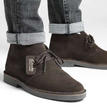  Clarks - Chaussures Desert Boots Evo Dark Brown Suede