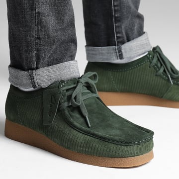  Clarks - Chaussures Wallabee Evo Dark Green Suede