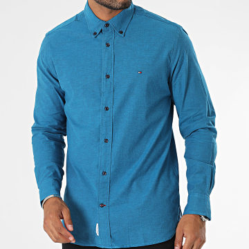 Tommy Hilfiger - Camisa de manga larga 9968 Petrol Blue Heather