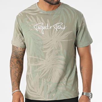 Project X Paris - Tee Shirt 2310071 Vert Kaki Floral