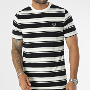  Fred Perry - Tee Shirt Stripe M6557 Noir Blanc