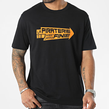  La Piraterie - Tee Shirt Oversize Large Flèche Noir Orange