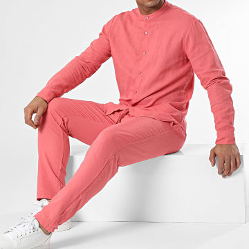 Frilivin - Conjunto de camisa de manga larga y pantalón rosa