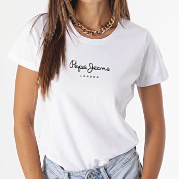  Pepe Jeans - Tee Shirt Slim Femme New Virginia Blanc
