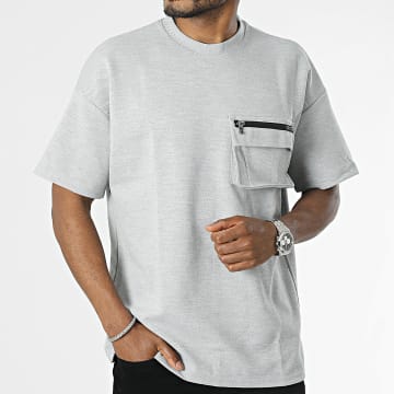  Classic Series - Tee Shirt Poche Large Gris Chiné