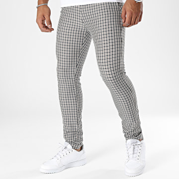 Classic Series - Pantalones de cuadros gris beige