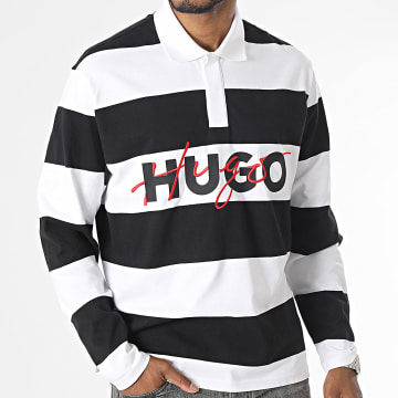 HUGO - Polo Manches Longues Dilvret 50494348 Blanc Noir