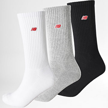 New Balance - Lote de 3 pares de calcetines LAS33763 Blanco Negro Brezo Gris