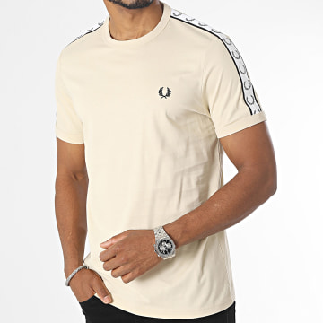  Fred Perry - Tee Shirt A Bandes Taped Ringer M4620 Beige