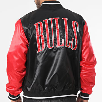 New Era - NBA Chicago Bulls Satén Bomber Chaqueta 60416378 Negro Rojo