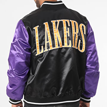New Era - Los Angeles Lakers Satén Bomber Chaqueta 60416379 Negro Violeta