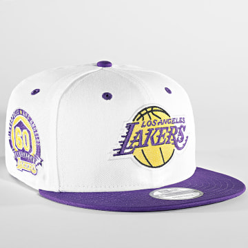  New Era - Casquette Snapback 9Fifty White Crown Patch Los Angeles Lakers Blanc Violet