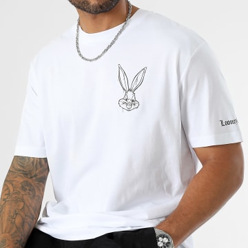  Looney Tunes - Tee Shirt Oversize Large Angry Bugs Bunny Blanc Noir
