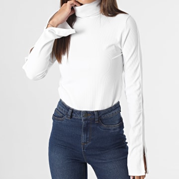 Calvin Klein - Tee Shirt Manches Longues Col Roulé Femme 2014 Blanc