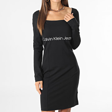  Calvin Klein - Robe Manches Longues Femme 1989 Noir