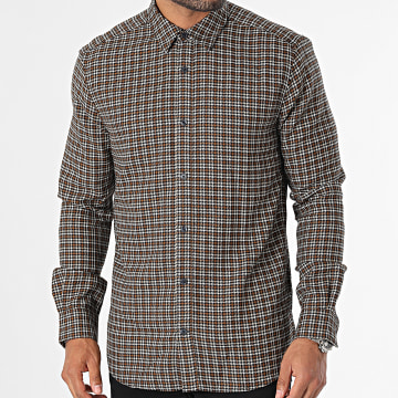 Only And Sons - Chemise Manches Longues A Carreaux Tevin 22023025 Marron