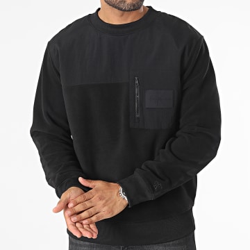 Calvin Klein - Sudadera polar de cuello redondo 4110 Negro