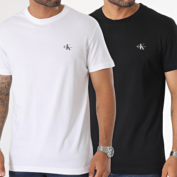 Calvin Klein - Lote De 2 Camisetas Monologo 0199 Negro Blanco