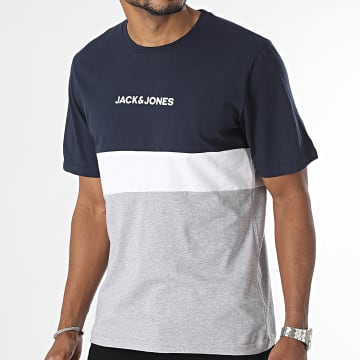 Jack And Jones - Reid Blocking Camiseta Azul Marino Gris