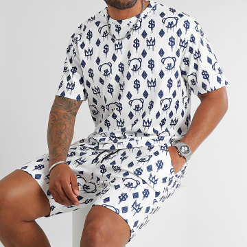  Teddy Yacht Club - Ensemble Tee Shirt Oversize Et Short Jogging Maison de Couture 0054 0058 Blanc